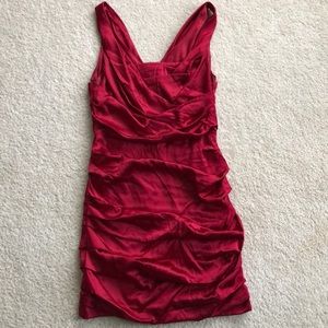 Red silk blend Holiday dress